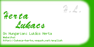 herta lukacs business card